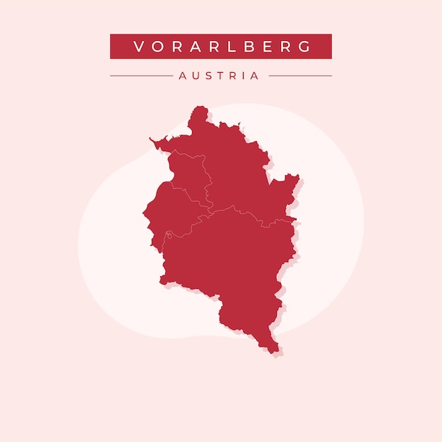 Ilustración vectorial del vector del mapa de Vorarlberg en Austria