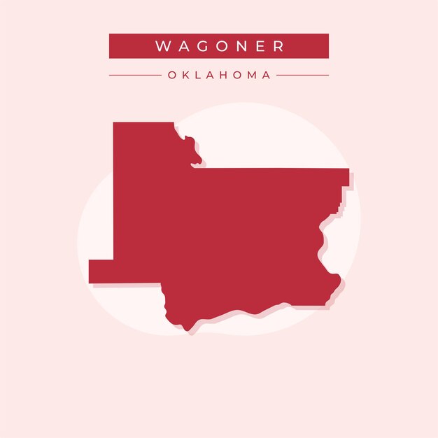 Ilustración vectorial del vector del mapa de Wagoner en Oklahoma