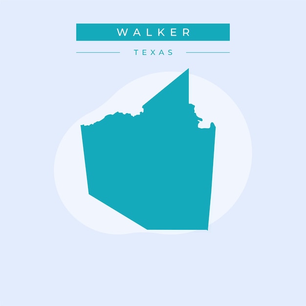 Ilustración vectorial del vector del mapa de Walker en Texas