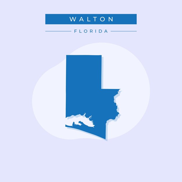 Ilustración vectorial del vector del mapa de Walton de Florida