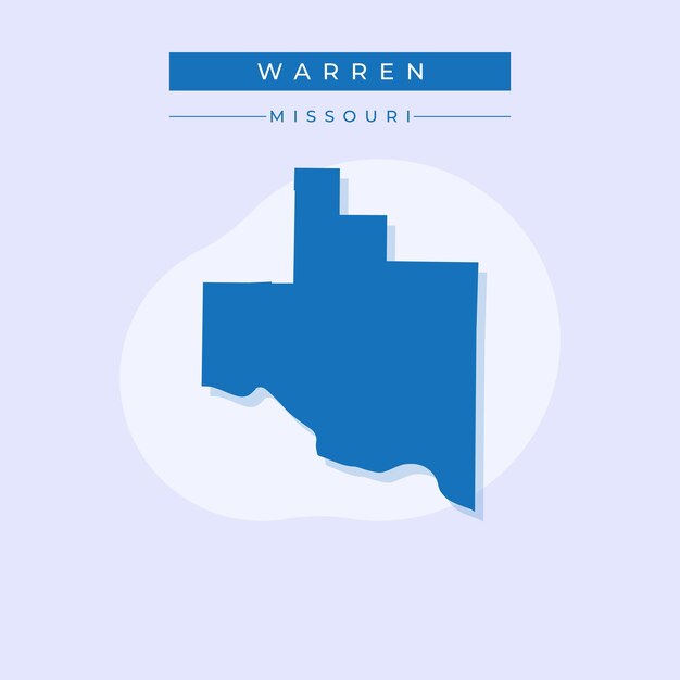Ilustración vectorial del vector del mapa de Warren en el estado de Missouri
