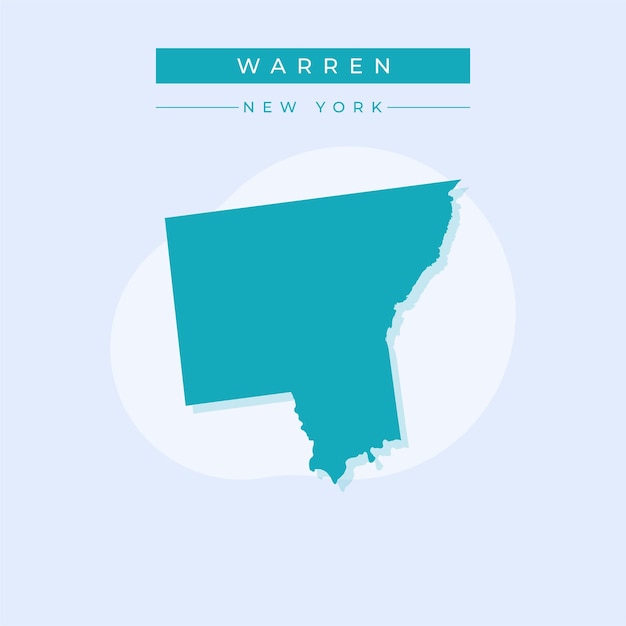 Ilustración vectorial del vector del mapa de Warren en Nueva York