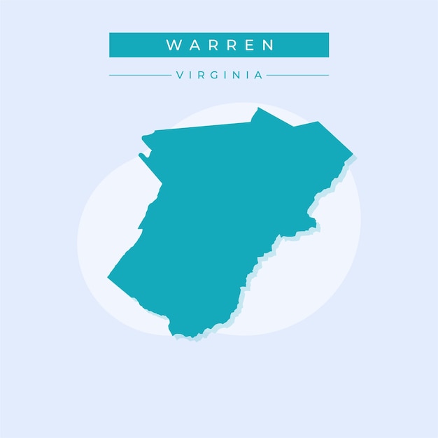 Ilustración vectorial del vector del mapa de Warren en Virginia