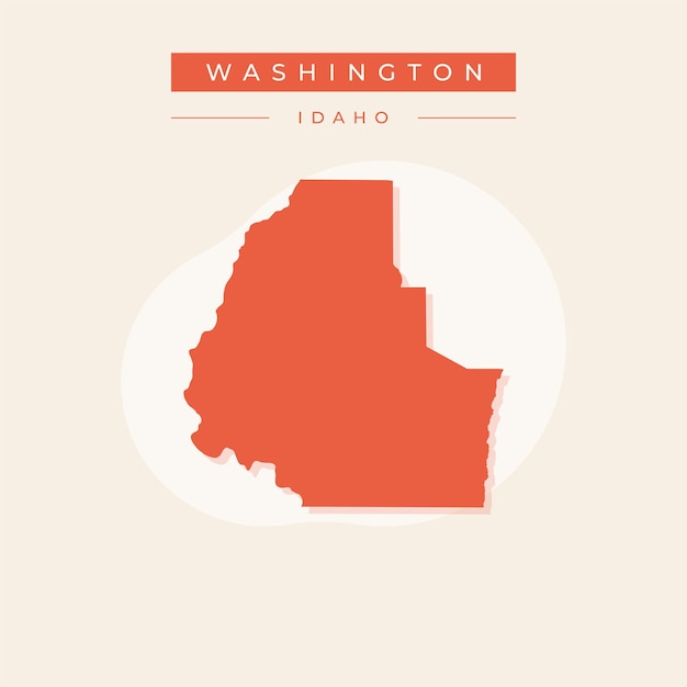 Ilustración vectorial del vector del mapa de Washington en el estado de Idaho
