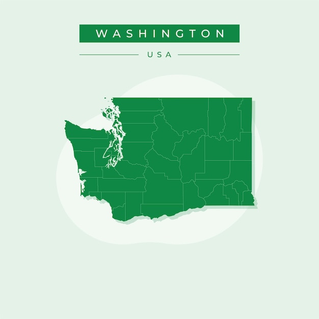 Ilustración vectorial del vector del mapa de Washington