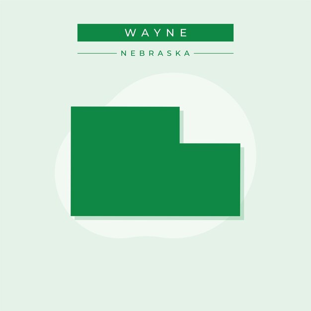 Ilustración vectorial del vector del mapa de Wayne en Nebraska