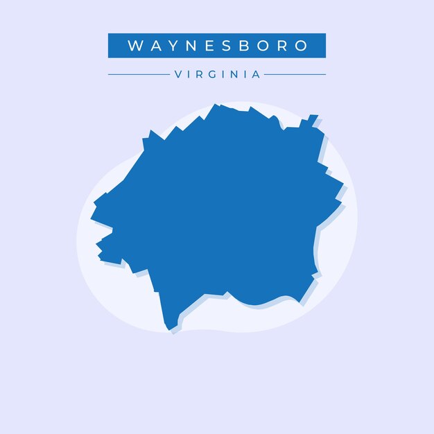 Ilustración vectorial del vector del mapa de Waynesboro en Virginia