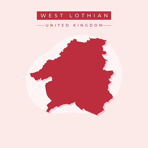 Ilustración vectorial del vector del mapa de West Lothian Reino Unido