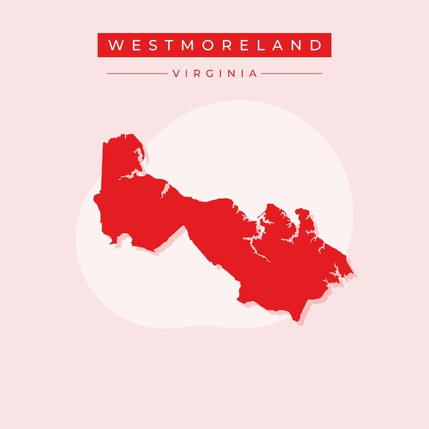 Ilustración vectorial del vector del mapa de Westmoreland en Virginia