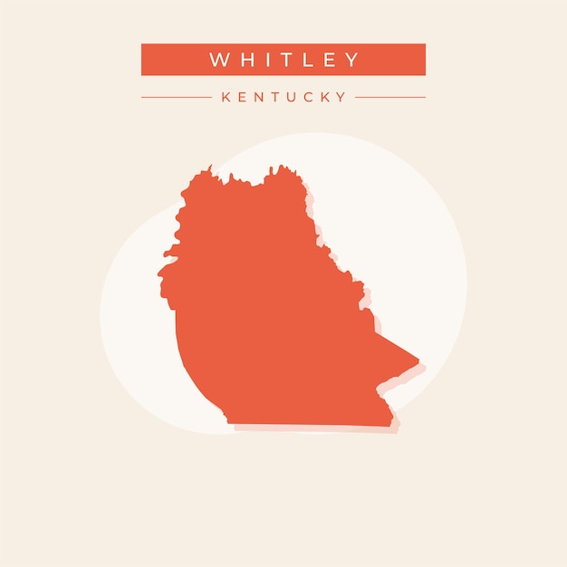 Ilustración vectorial del vector del mapa de Whitley en Kentucky
