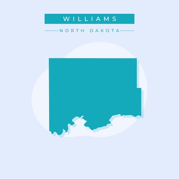Ilustración vectorial del vector del mapa de Williams en Dakota del Norte