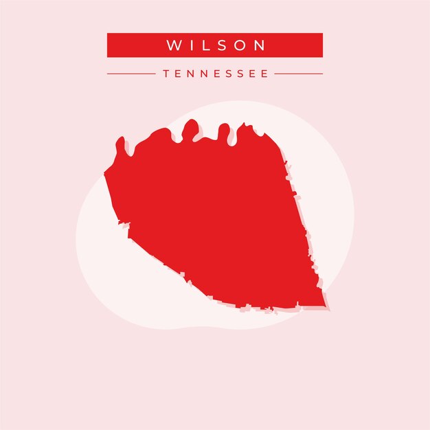 Ilustración vectorial del vector del mapa de Wilson en el estado de Tennessee