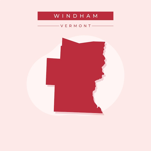 Ilustración vectorial del vector del mapa de Windham en el estado de Vermont
