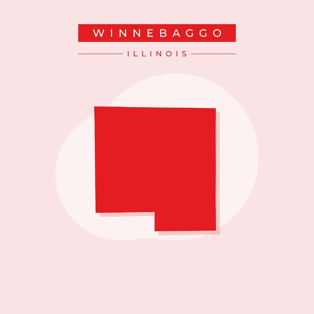 Ilustración vectorial del vector del mapa de Winnebaggo en el estado de Illinois