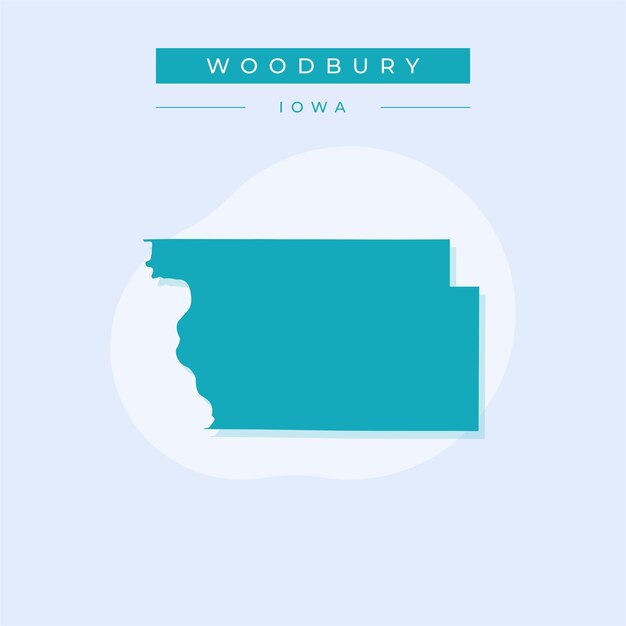 Ilustración vectorial del vector del mapa de Woodbury en Iowa