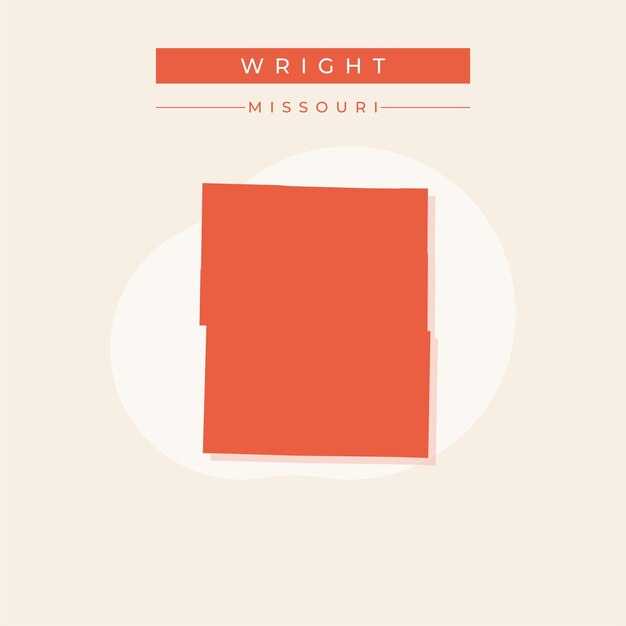 Ilustración vectorial del vector del mapa de Wright en el estado de Missouri