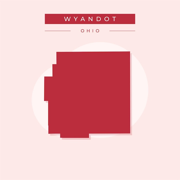Ilustración vectorial del vector del mapa de Wyandot en Ohio