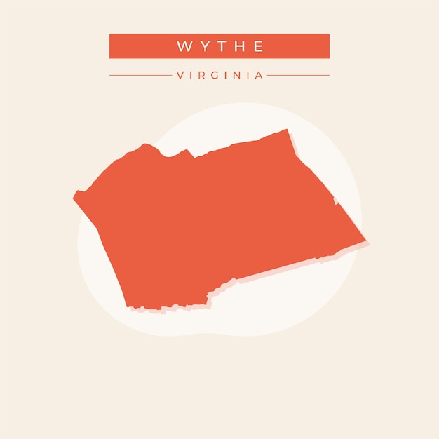 Ilustración vectorial del vector del mapa de Wythe de Virginia
