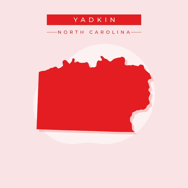 Ilustración vectorial del vector del mapa de Yadkin de Carolina del Norte