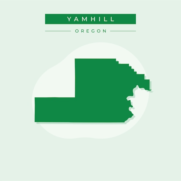 Ilustración vectorial del vector del mapa de Yamhill en Oregón