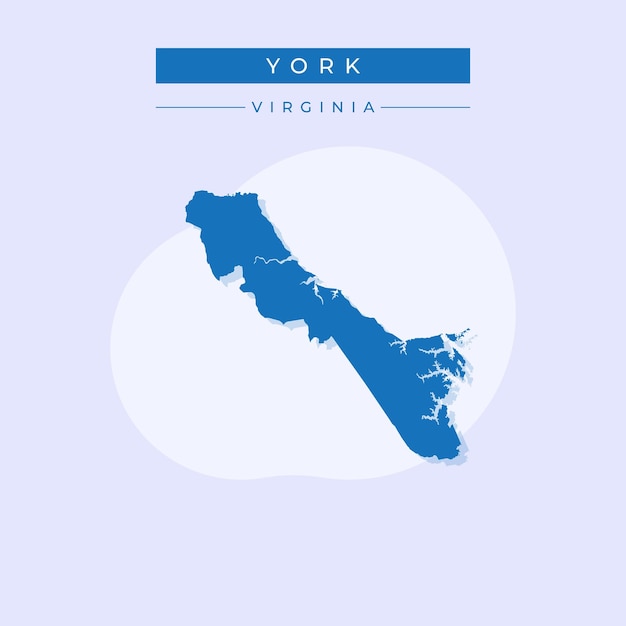 Ilustración vectorial del vector del mapa de York en Virginia