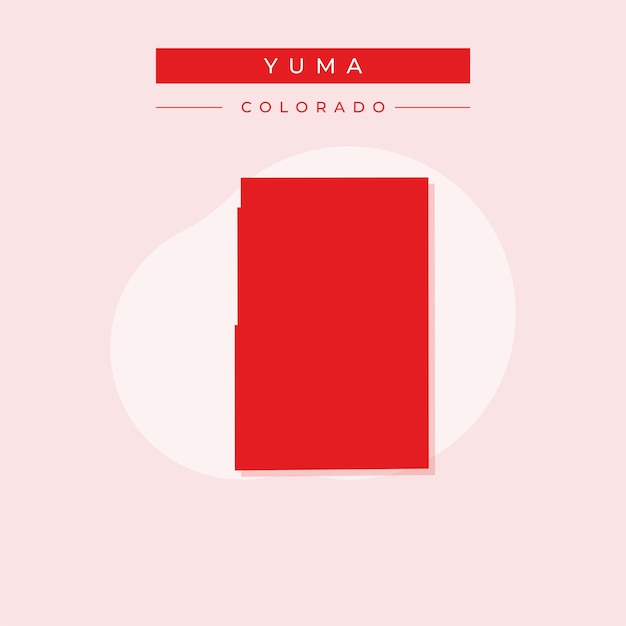 Ilustración vectorial del vector del mapa de yuma en colorado