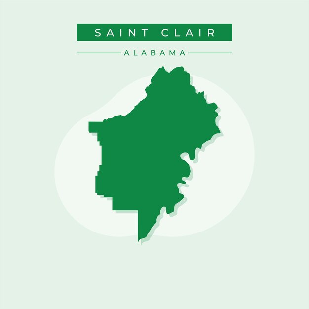 Ilustración vectorial del vector de saint clair en el mapa de alabama