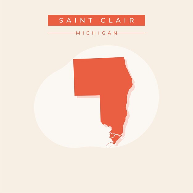 Ilustración vectorial del vector de Saint Clair en el mapa de Michigan