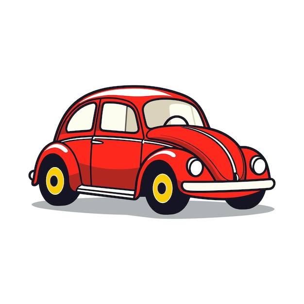 ilustración vectorial de un vector simple minimalista plano de coche antiguo