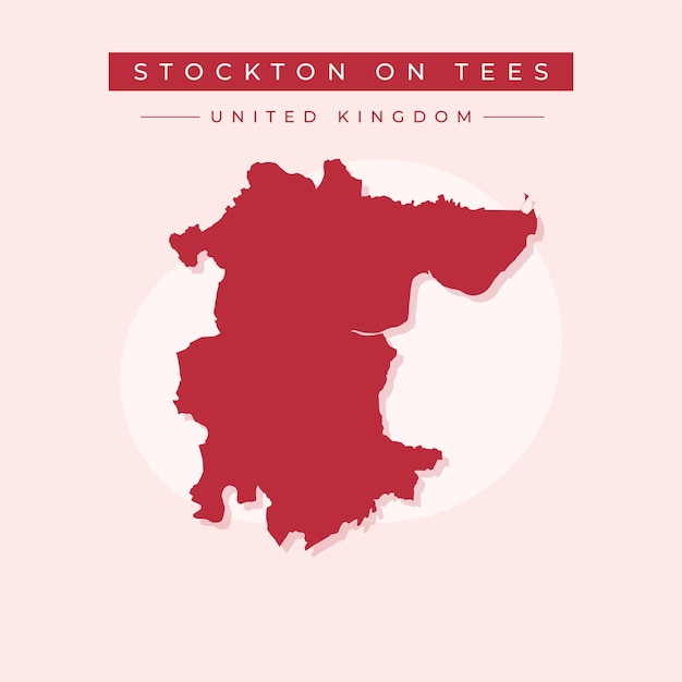 Vector ilustración vectorial del vector de stockton en el mapa de tees reino unido