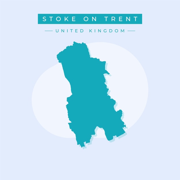 Ilustración vectorial del vector de Stoke en el mapa de Trent Reino Unido