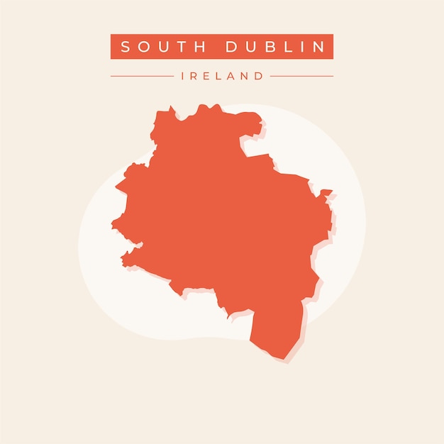 Ilustración vectorial del vector del sur de Dublín mapa de Irlanda