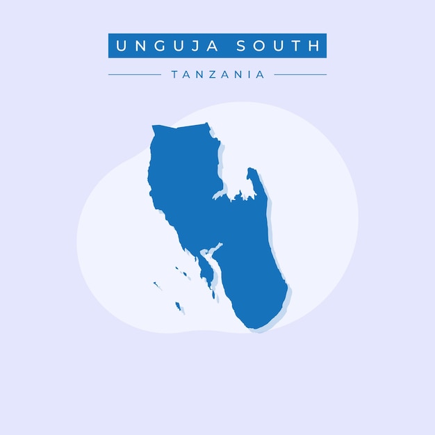 Ilustración vectorial del vector de Unguja Mapa del sur de Tanzania
