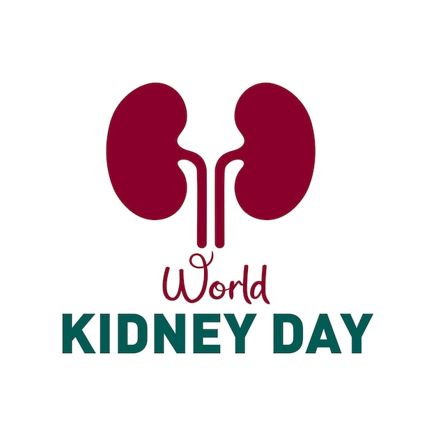 Ilustración vectorial vectorial de un cartel o una pancarta del Día Mundial del Riñón en el fondo del diseño del logotipo de la atención renal