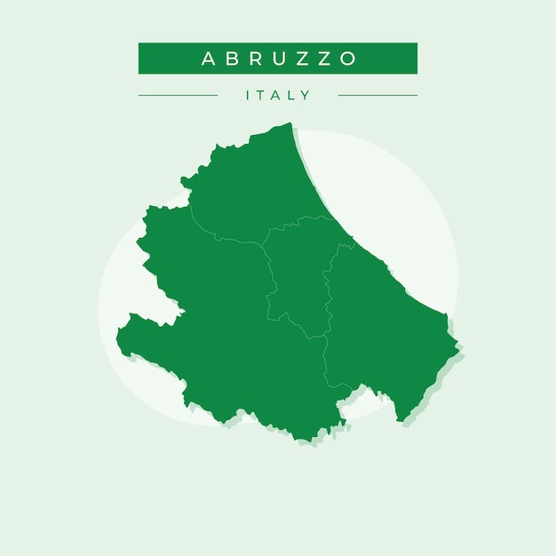 Ilustración vectorial vectorial del mapa de los Abruzos Italia