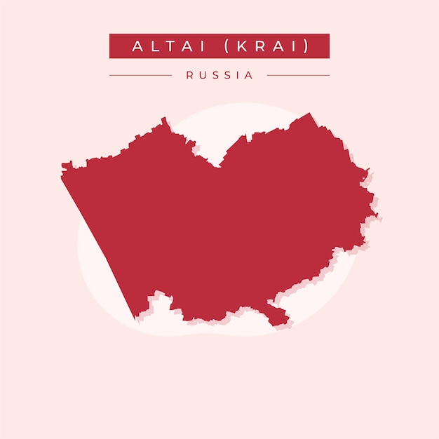 Ilustración vectorial vectorial del mapa de Altai Krai de Rusia
