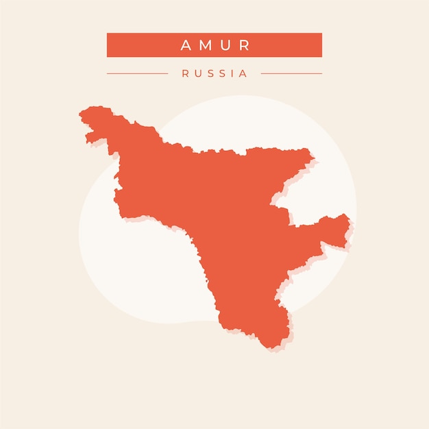 Ilustración vectorial vectorial del mapa de Amur Rusia
