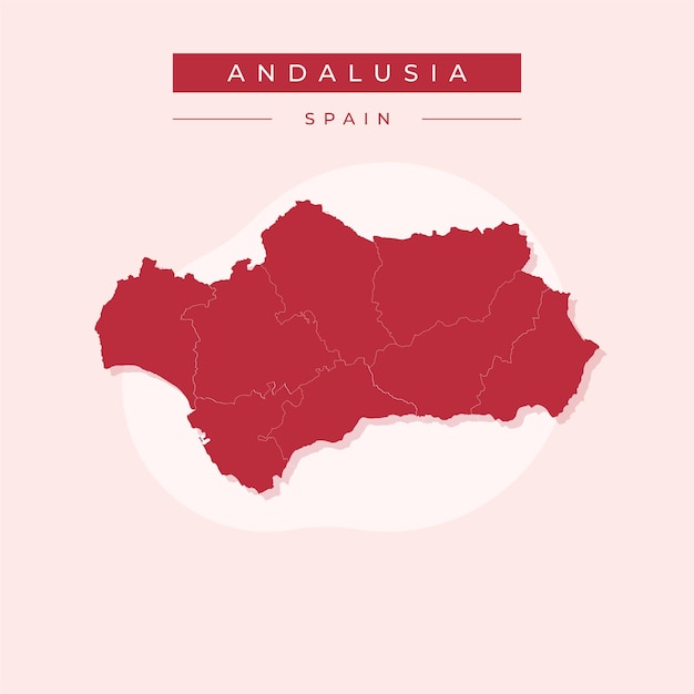 Ilustración vectorial vectorial del mapa de Andalucía España