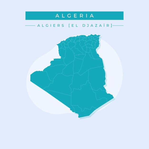 Ilustración vectorial vectorial del mapa de Argelia en África