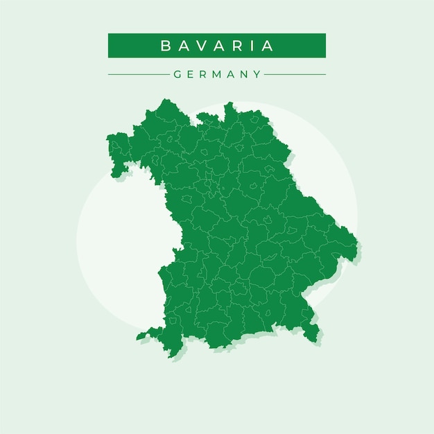 Ilustración vectorial vectorial del mapa de Baviera Provenza Alemania