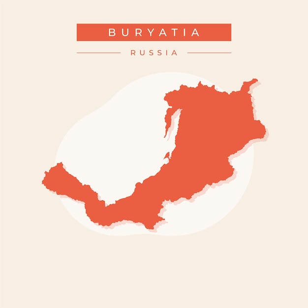Ilustración vectorial vectorial del mapa de Buriatia de Rusia