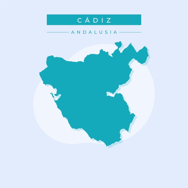 Vector ilustración vectorial vectorial del mapa de cádiz españa