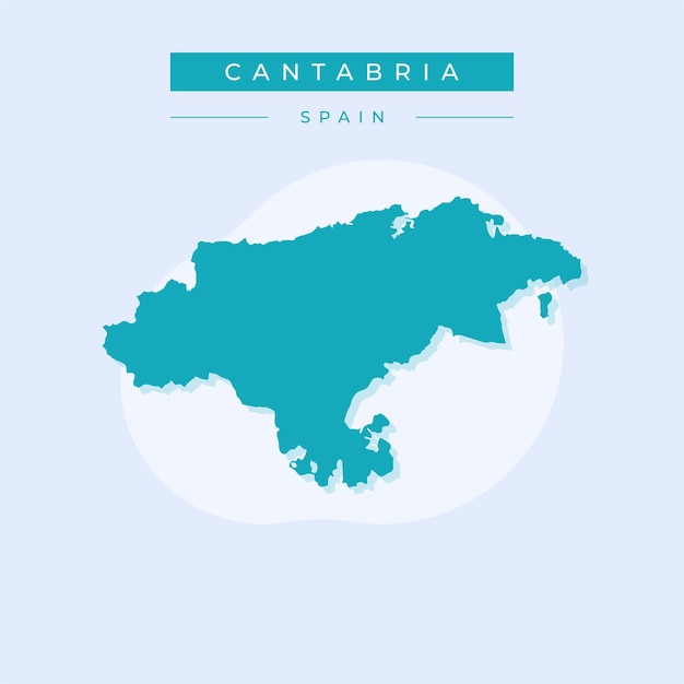 Vector ilustración vectorial vectorial del mapa de cantabria españa