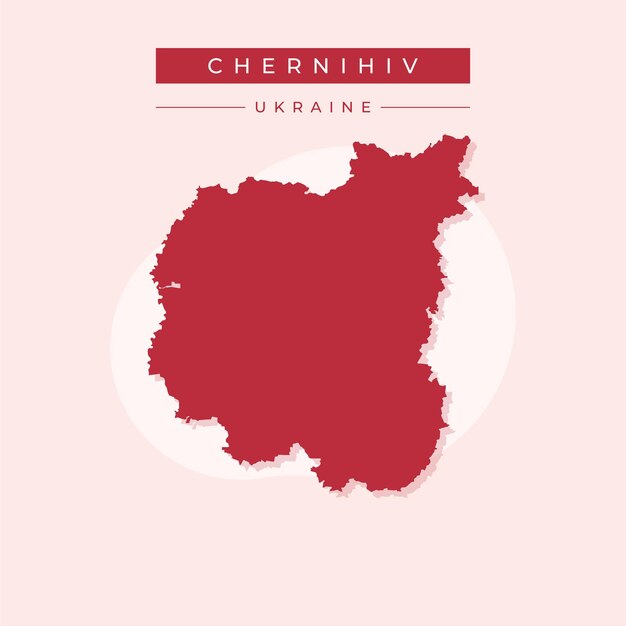 Ilustración vectorial vectorial del mapa de Chernihiv en Ucrania