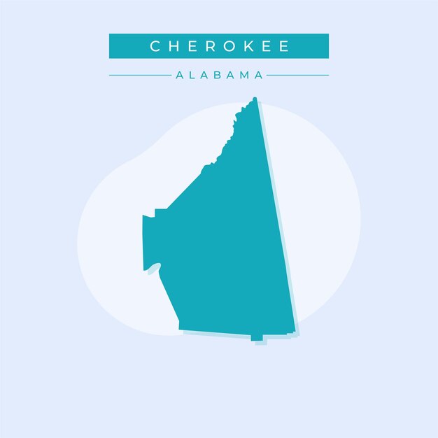 Vector ilustración vectorial vectorial del mapa de los cherokee en alabama