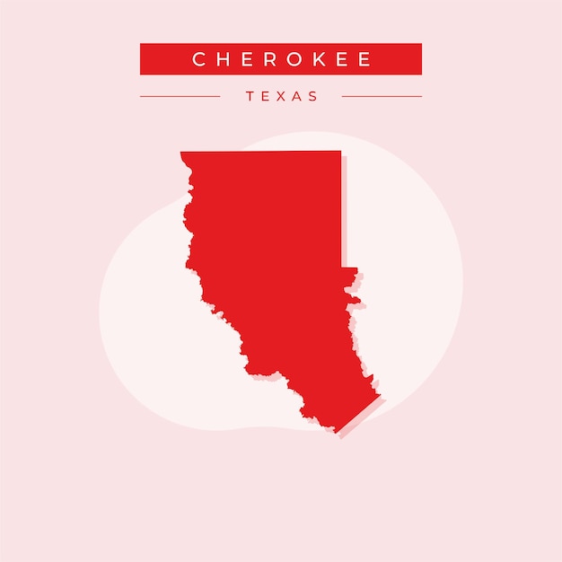 Ilustración vectorial vectorial del mapa de los Cherokee en Texas