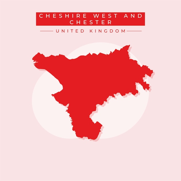 Ilustración vectorial vectorial del mapa de cheshire west y chester reino unido