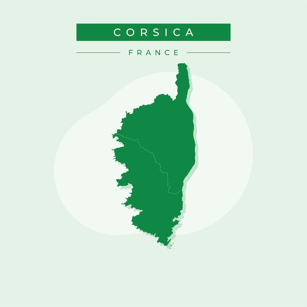 Ilustración vectorial vectorial del mapa de Córcega Francia
