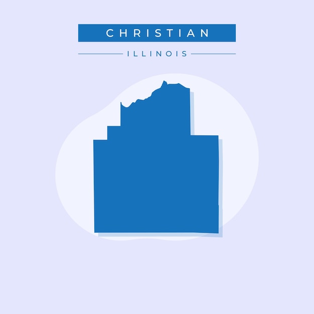 Ilustración vectorial vectorial del mapa cristiano de Illinois