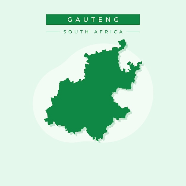 Ilustración vectorial vectorial del mapa de Gauteng en Sudáfrica